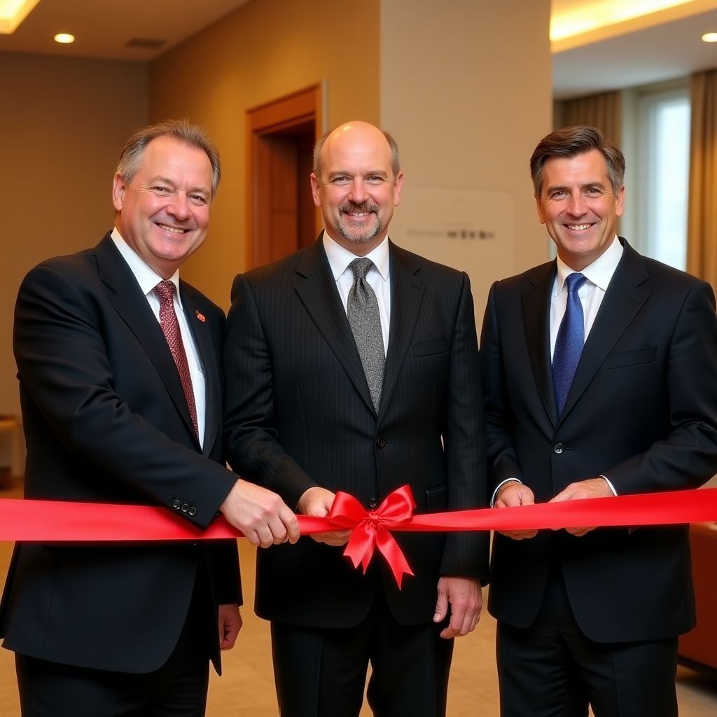 Fundadores de ConsultaFinanciera en la inauguración de la primera oficina